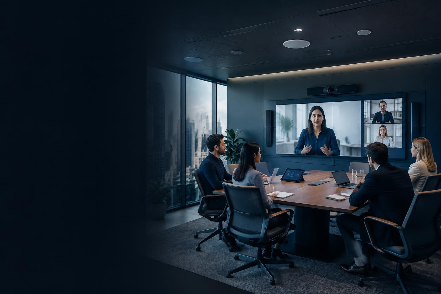 Integrated professional audiovisual meeting room