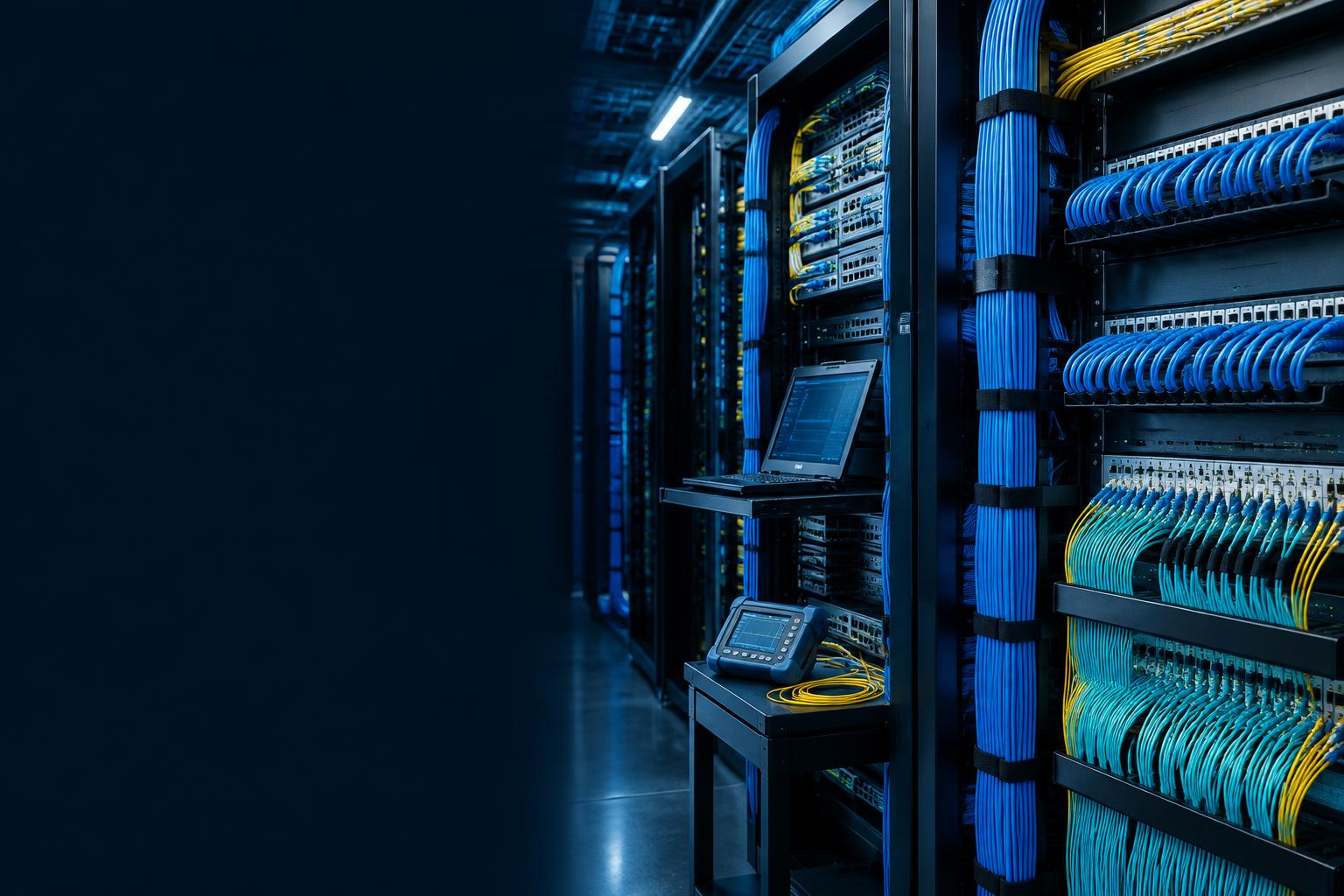 Organized structured cabling and network racks